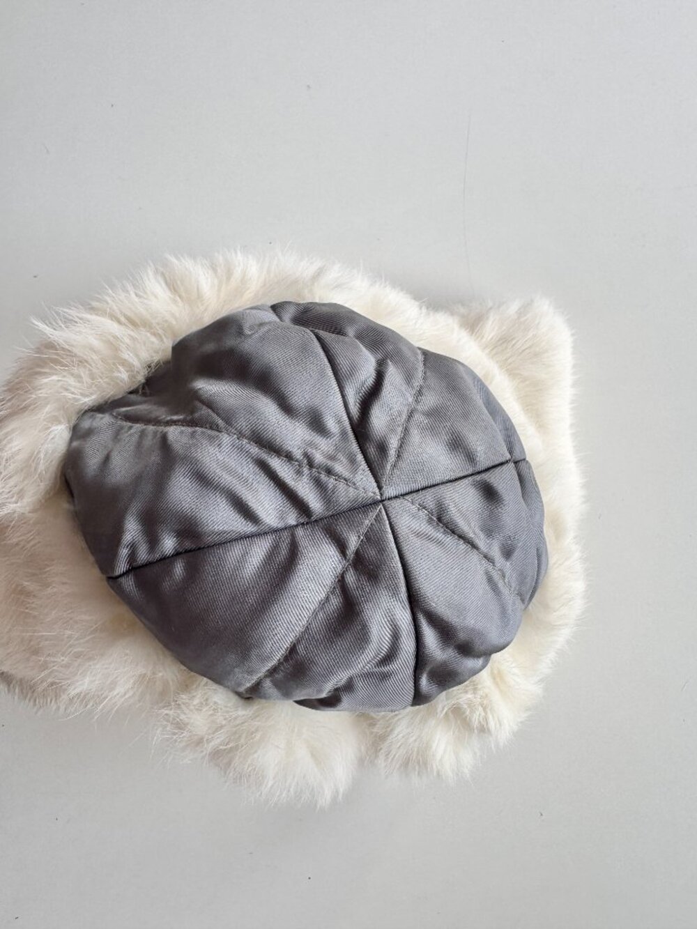 White Real Rabbit Fur Trapper Hat - Picture 14 of 15